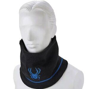 New Spyder Reversible Jacquard Logo Neck Gaiter! One Size Black With Blue Spyder